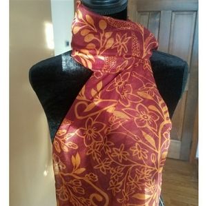 Vibrant Floral Leaf Sheer Scarf Wrap